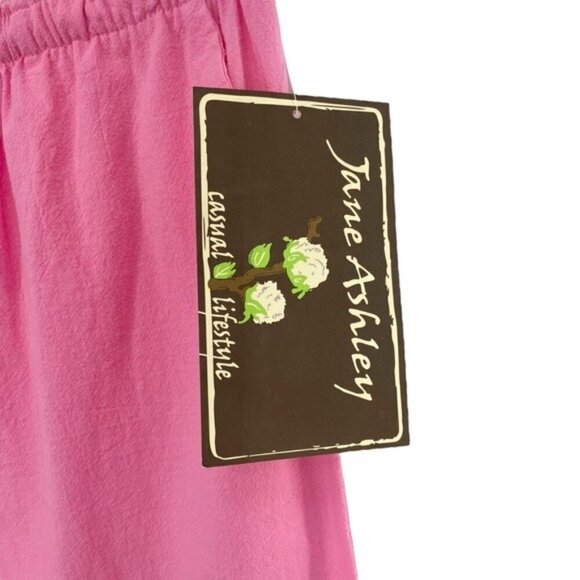 Jane Ashley Pink Cotton Drawstring Capri Pedal Pusher Pants - Picture 4 of 12